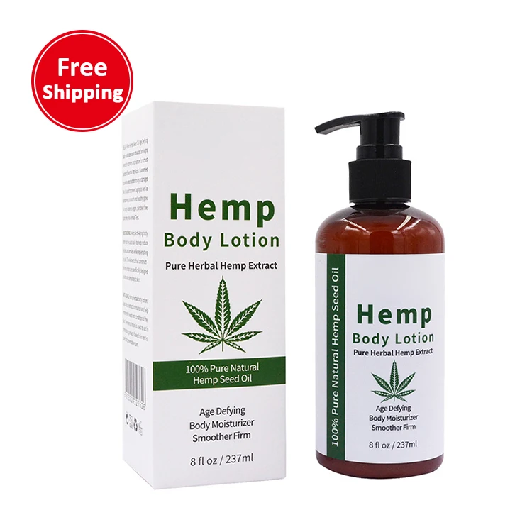 

237ml press bottle adult general hydrating moisturizing tightening hemp cbd hand and body lotion