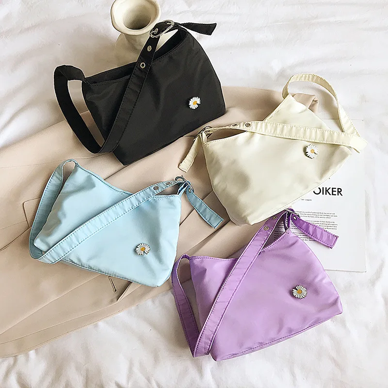 

Hot Sale Nylon Made Crossbody Bags Mini Size Single Shoulder Strap Shopping Bags Students Casual Bags, Stock colors