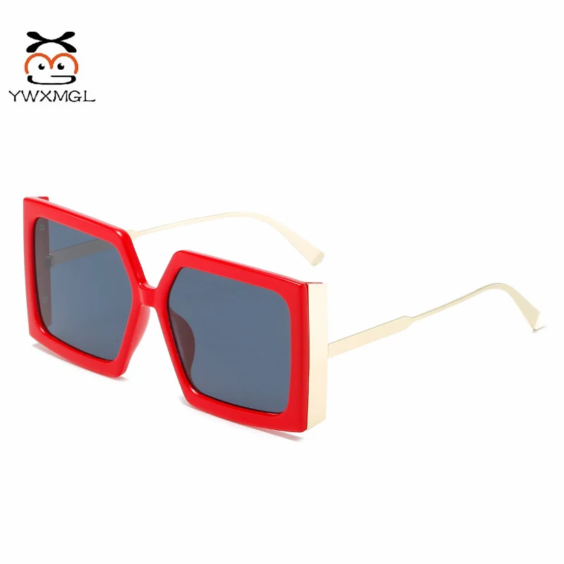 

XM Whosale Square Big Frame Glasses Fashion Custom LOGO Women Men Sunglasses 2021