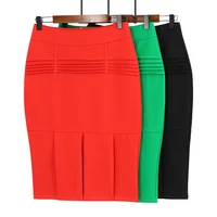 

New Arrival Thicken A-line High waist Wrap Office Ladies Pencil Skirt Micro Fold Decoration Slim Sexy Stretch Casual Golf Skirt