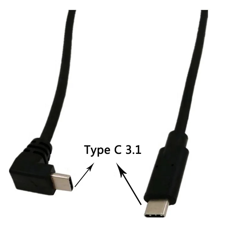 

Gold-plated elbow over 3A current 10Gb / s Left Angle USB3.1 Type-C USB C male-to-female data extension cable, Black