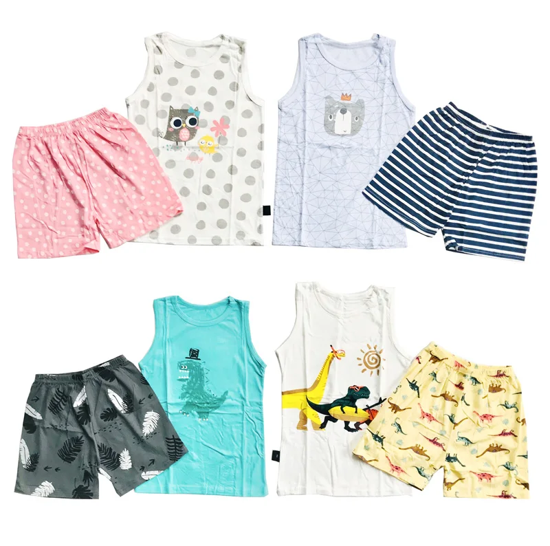 

Wholesale Mixed Summer Boys Girls Kids Tank Top Shorts Garment Stock Lot Clothes Set