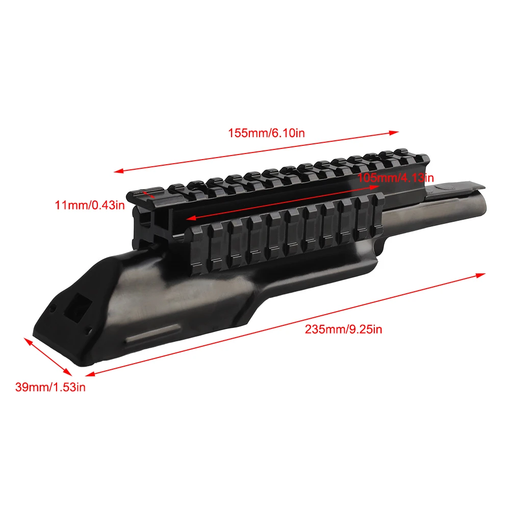 

AK 47 Receiver Top Cover Scope Mount Series Tri-Rail Integral Picatinny Rifle Weaverer Rail Top Scope Mount Accessories, Black