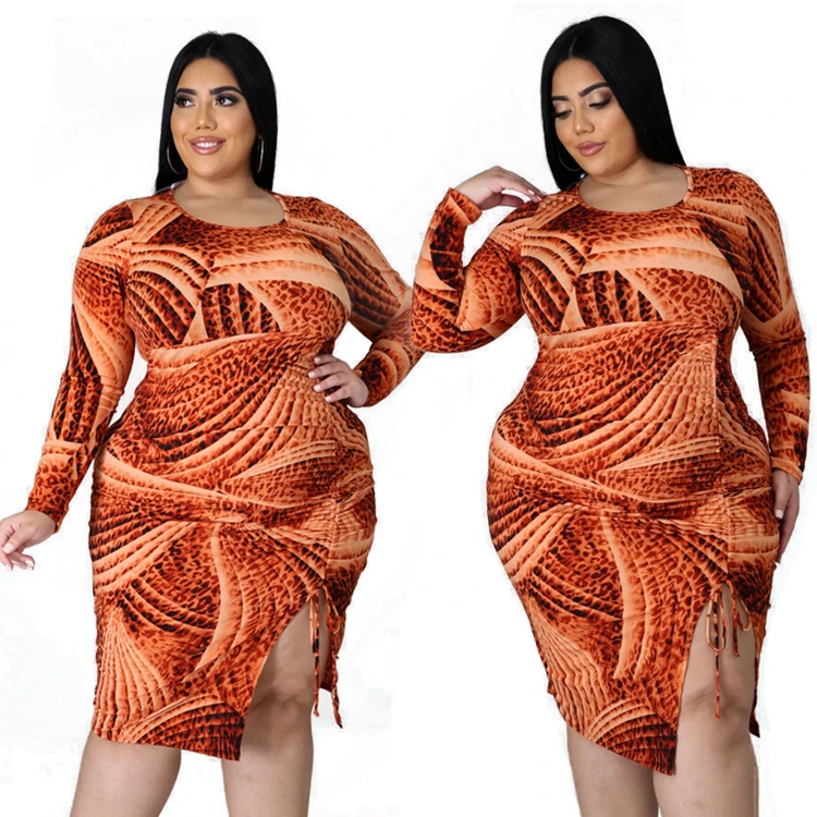 

2021 Women Clothing Dress Unique Skirt Corner Tightening Design Elastic Waist Slim Long Sleeve Women Dress Sexy Women Clothing, As shown