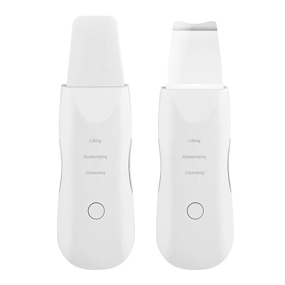 

Factory made wrinkle removal peeling ultrasonic skin scrubber beauty care massager sonic skin scrubber for salon use, White/black