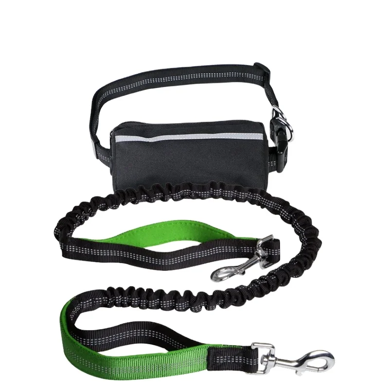 

Hand Free Dog Leash with Adjustable Waist bag for Running Walking Hiking Jogging Retractable and Reflective Stitching Leash