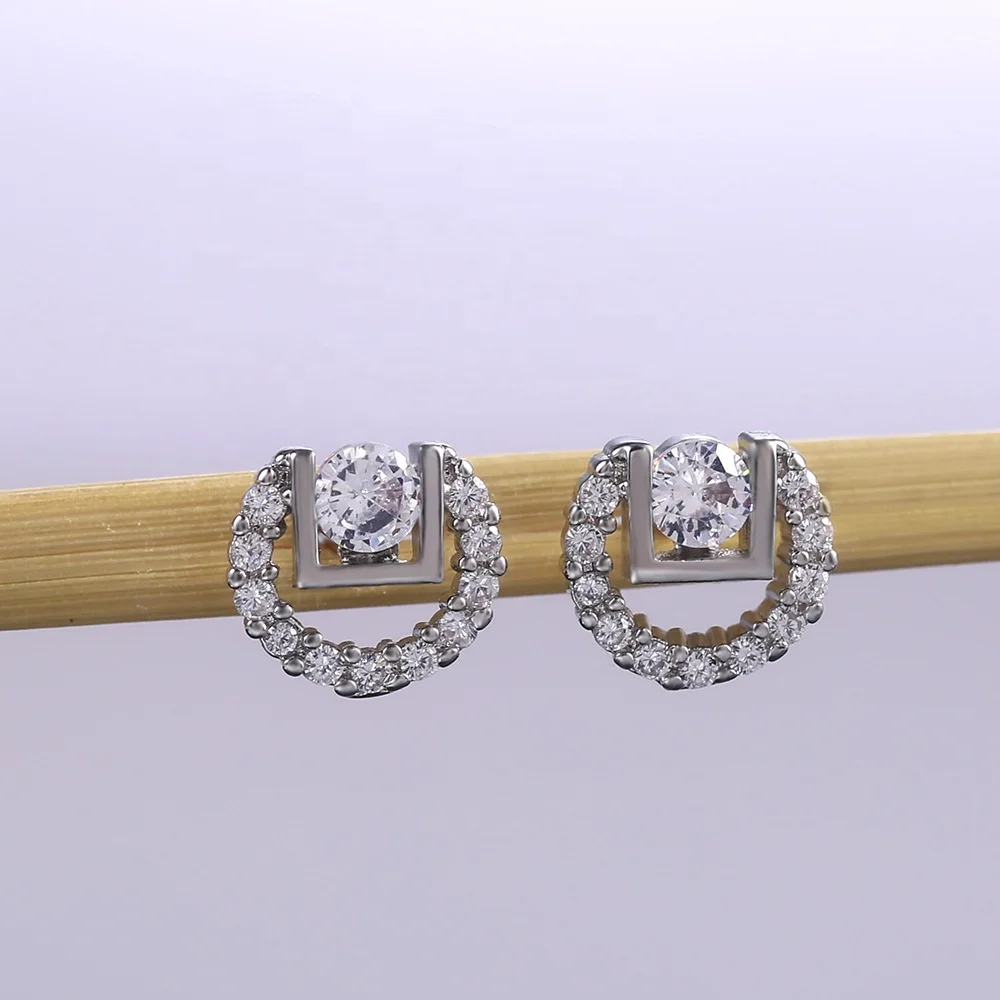 

top quality design stud earring for women love gift new silver wedding jewelry wholesale
