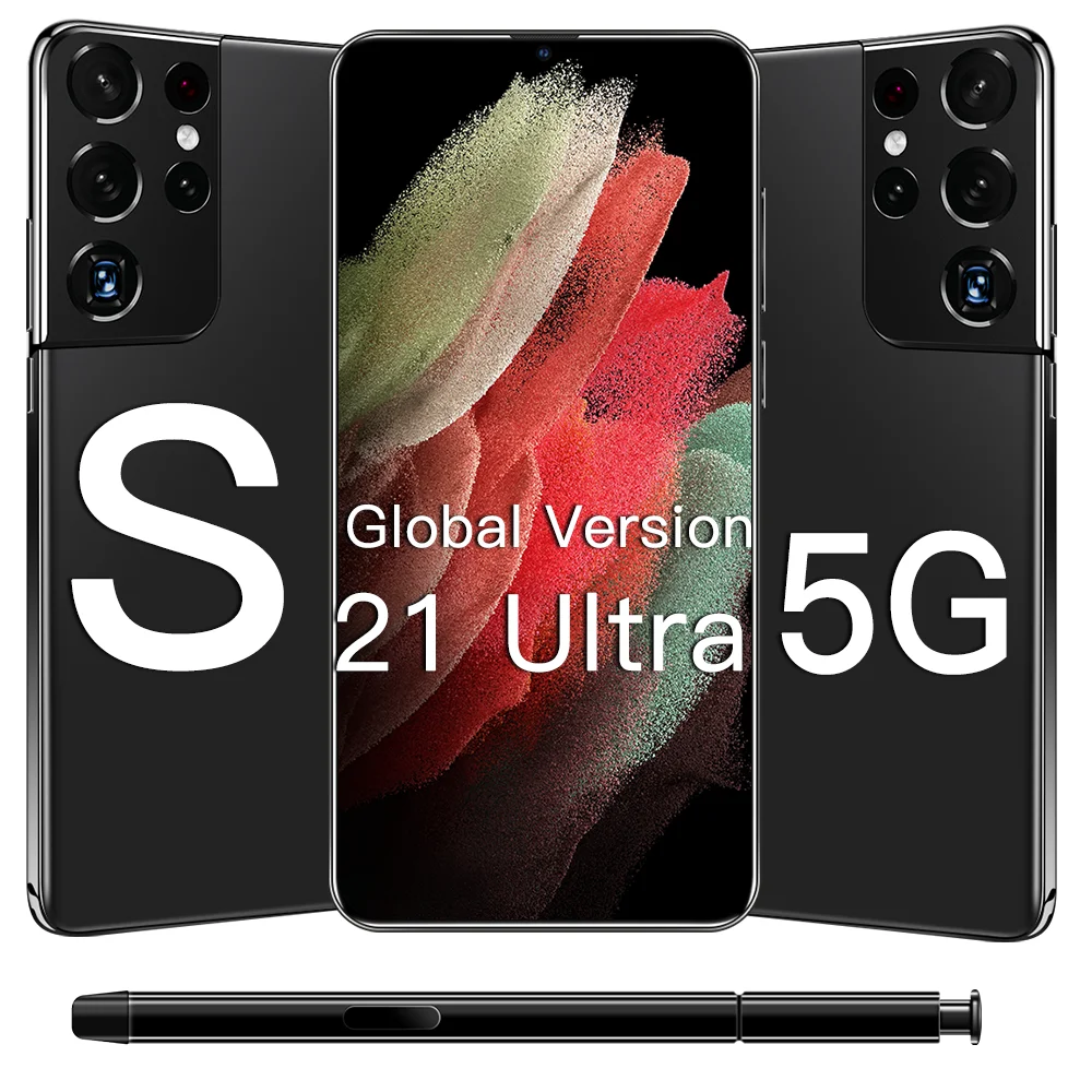 

New Promotion Customized logo S21ultra 5g phone clon Telephone No Minimum S21+Ultra Smartphone Cell Drop shipping