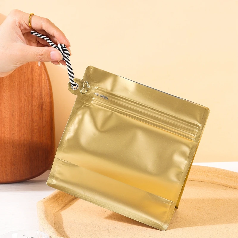 

Cailyn Customized Recycled Flat Bottom Coffee Packaging Bags With Zipper Lock For Coffee Bean