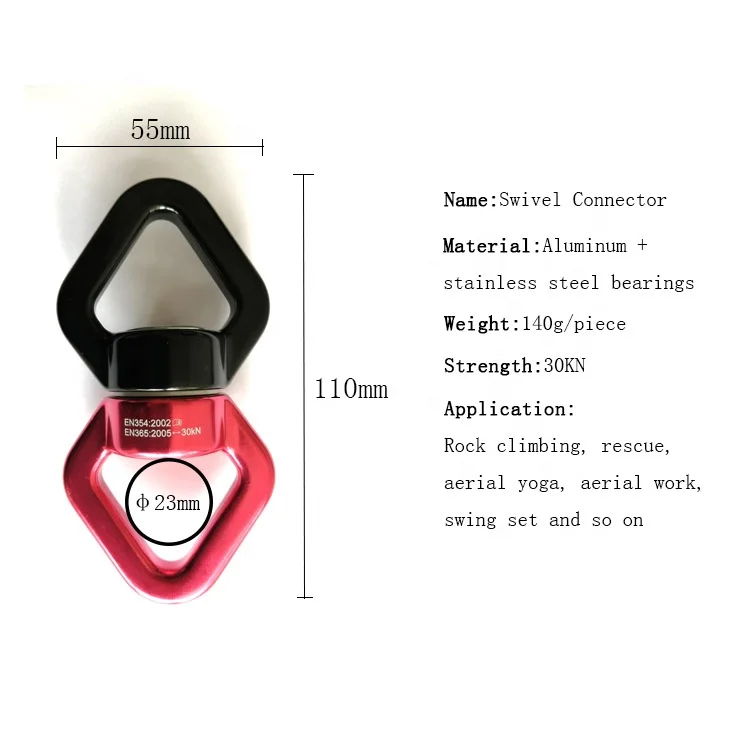 
Climbing 30kN CE EN354 Ball Bearing Aluminum Swivel for Aerial Yoga 