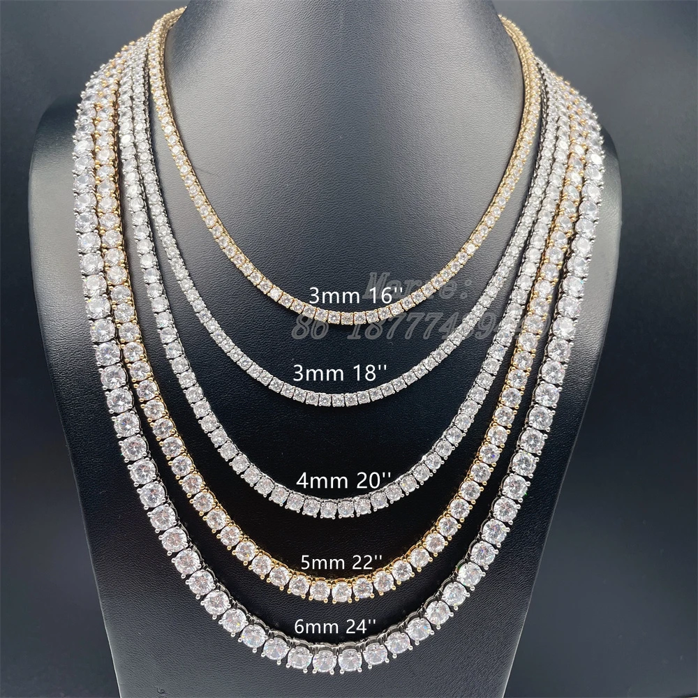 

s925 with vvs moissanite good quality factory price hip hop jewelry Icedout Tennis chain vvs moissanite Tennis Chain