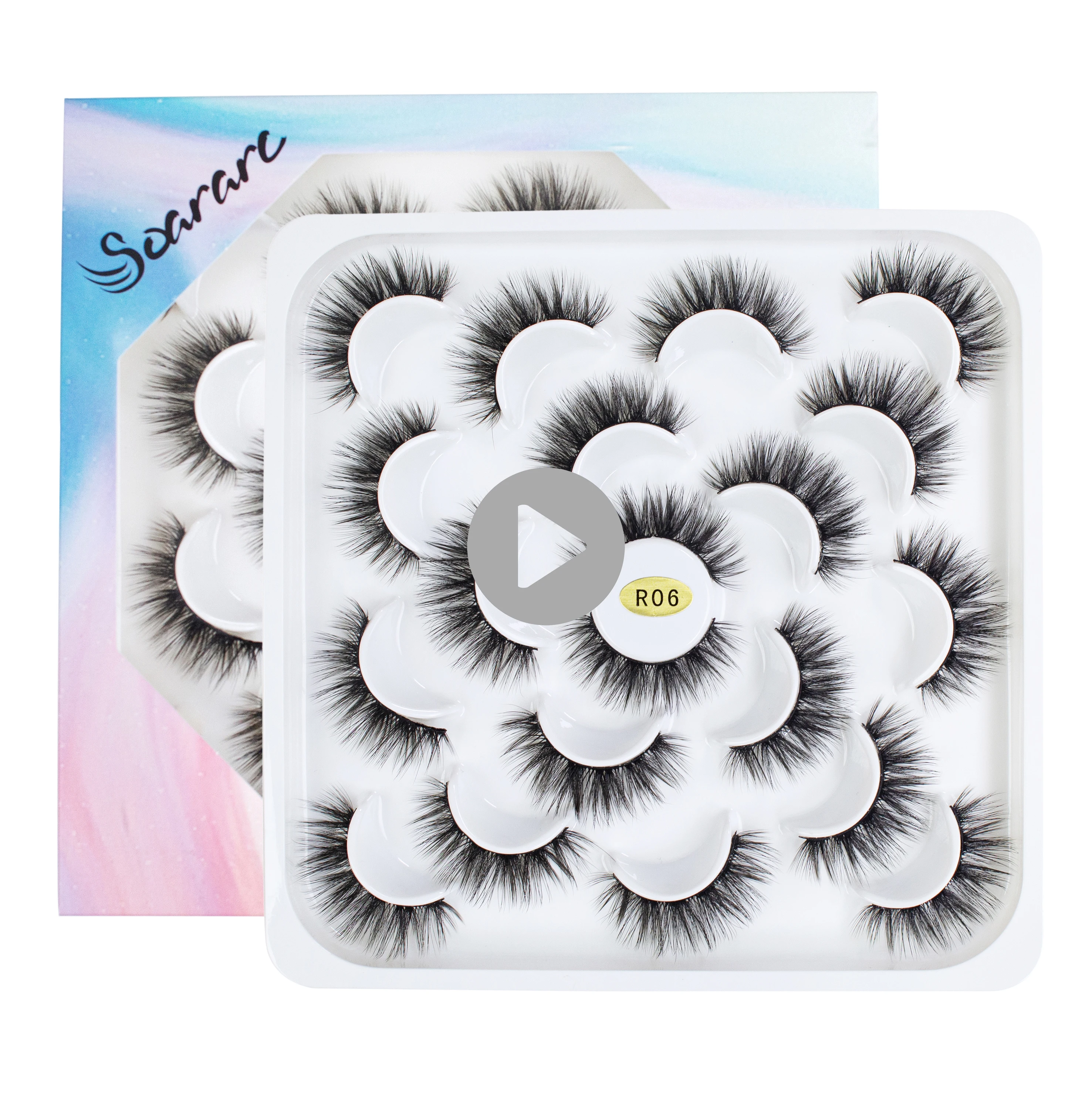 

15mm Fake Long Faux Silk Eyelashes Wholesale Natural False Wispy Volume Eyelashes Private Label Mink Eye Lashes 3D Mink Eyelash, Black