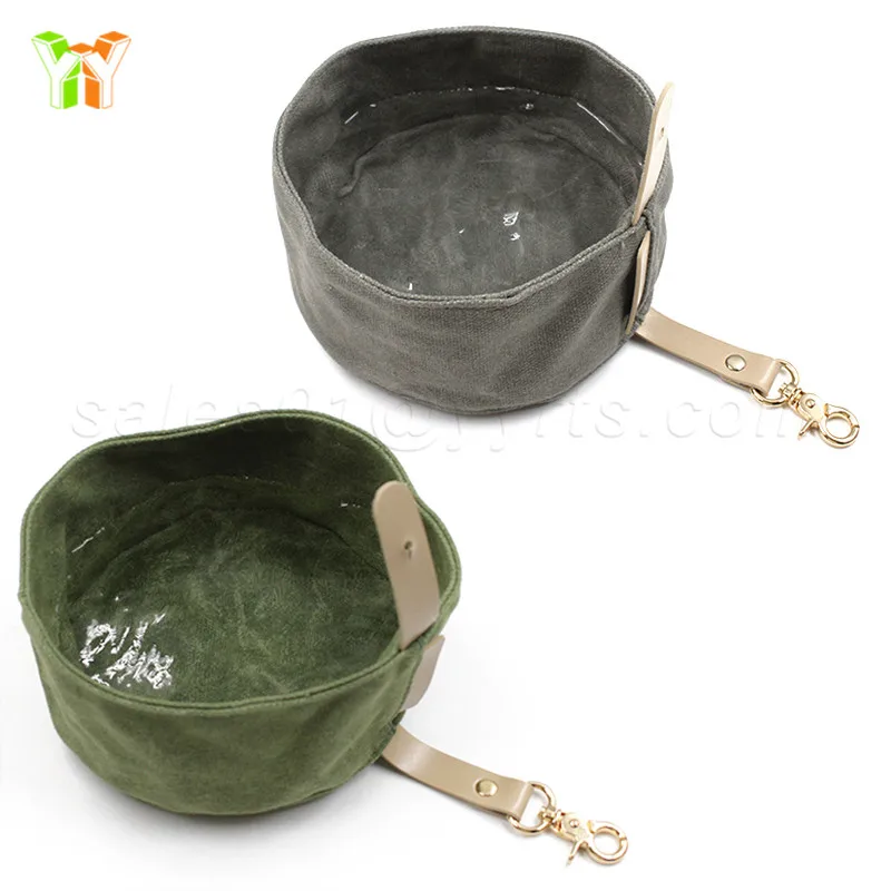 

Waxed Canvas Dog Feeding Bowl Luxury Slow Feeder Dog Bowl Puppy Travel Food Bowls Pet Water Holder