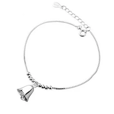 

925 sterling silver anklet wholesale women Korean fashion small bell anklet