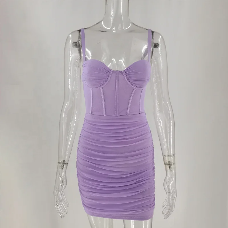 

2020 women Sexy V neck Bodycon party mini dresses with spaghetti straps