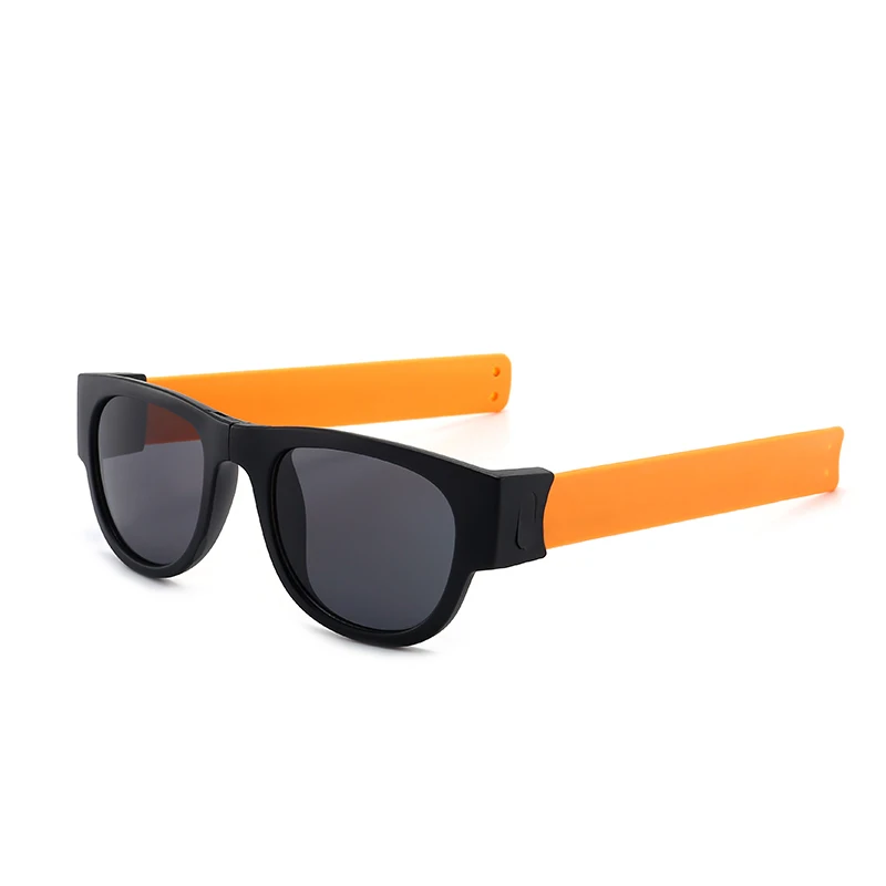 

2021 customized logo interesting foldable slap sunglasses, 10 colors