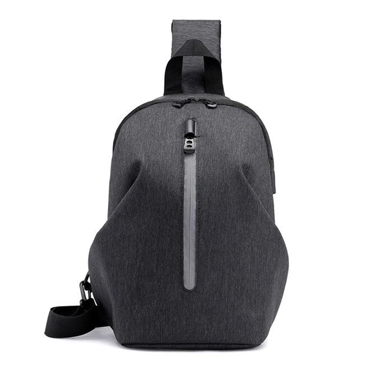 

V257 Promotional casual waterproof usb charger crossbody shoulder chest bag messenger bags for men