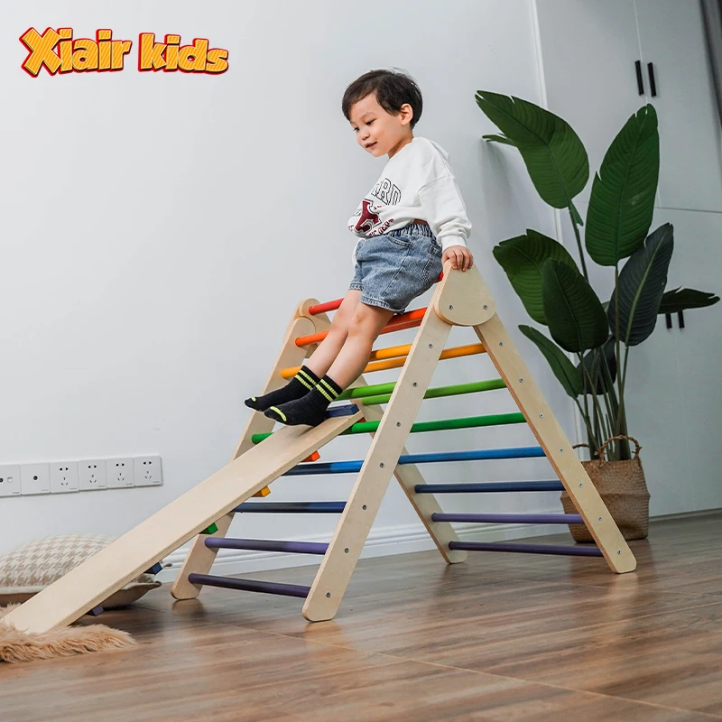 

Xiair Montessori Foldable Pickler Triangle Climb Frame With Ramp Beech Wooden Climbing Frames Ladders For Exercise Kid Toys