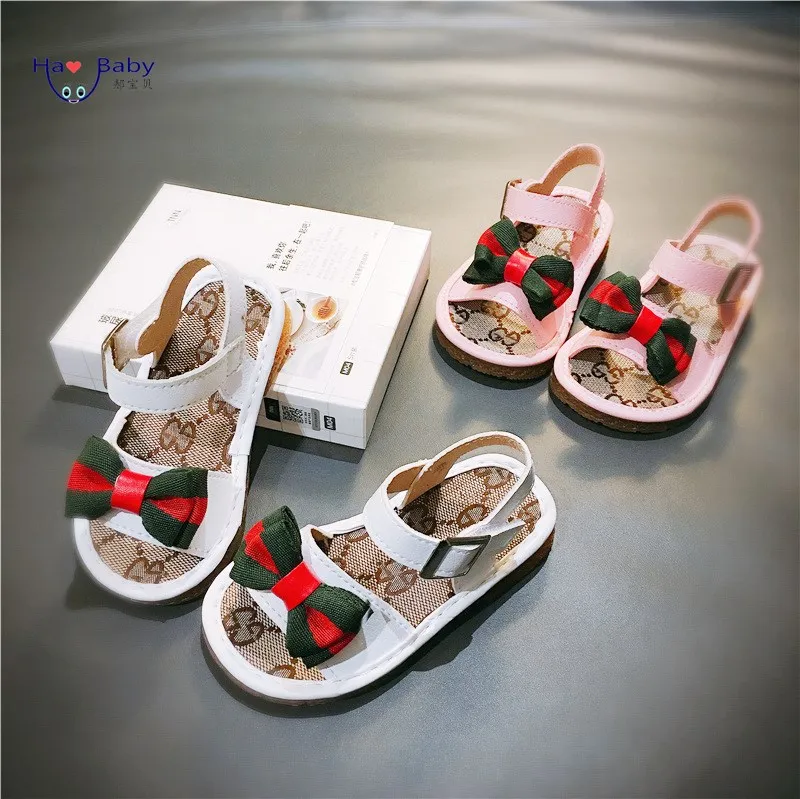 

Hao Baby New Soft Soles Beach Slippers Children Casual Shoes Bow Tie Sandals Shoes, Nature