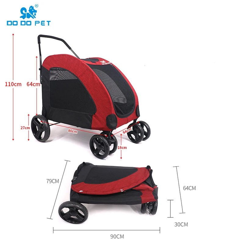 
hight quality customized pet dog cart and 600d oxford pet stroller for travel and outdoor 