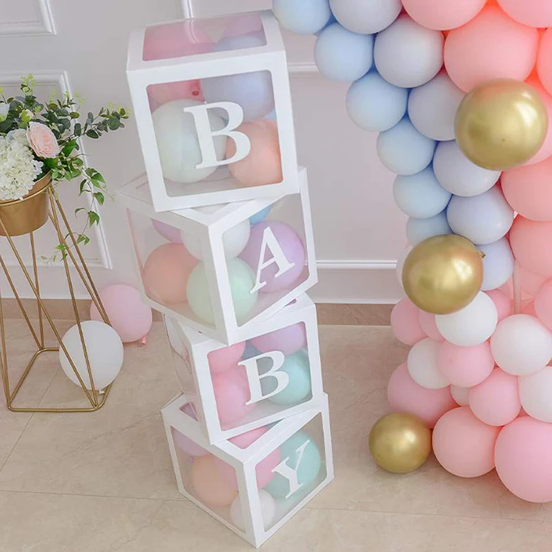 26 Alphabet Letter Baby Shower Box Diy Reusable Gift Balloon Boxes For