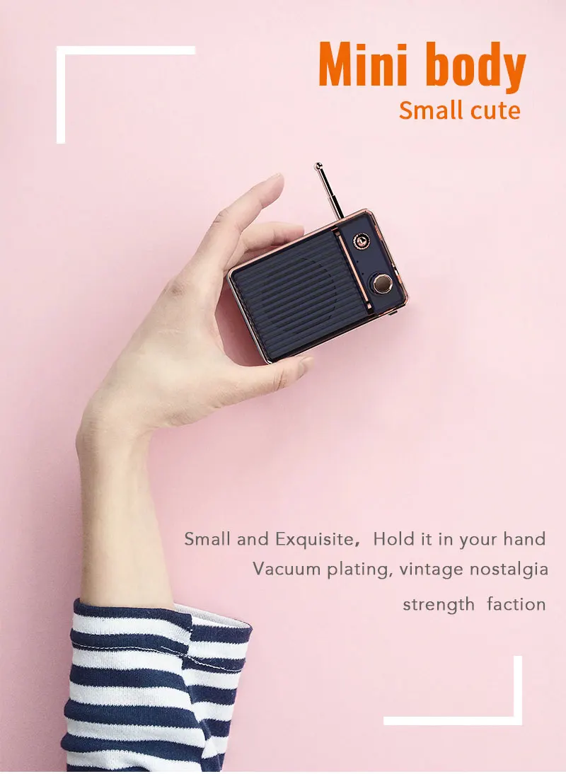 Beauty design retro TV classical speaker square shape radio mini speaker 3D surround handsfree portable bluetooth speaker DW01 - ANKUX.COM