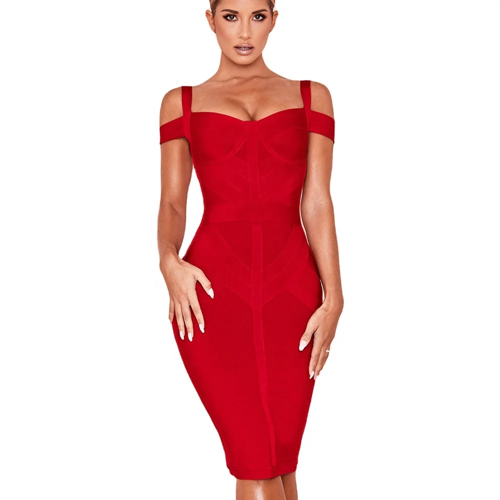 

Top Quality Sleeveless Sexy Bodycon Dresses Halter High Waist Fashion Women Luxury Bandage Long Dress, Red