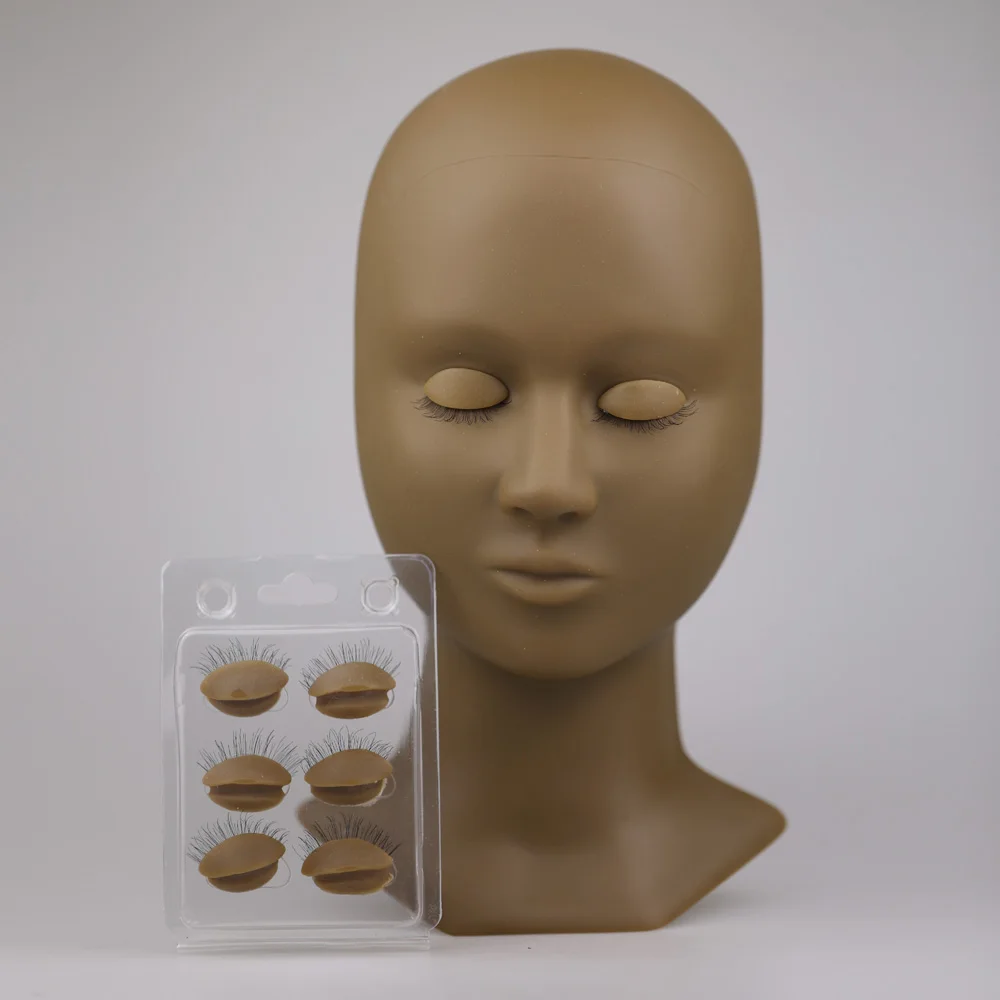 

Customized Packaging Design Russian volume 3d fans lashes training heads removed eyelids
