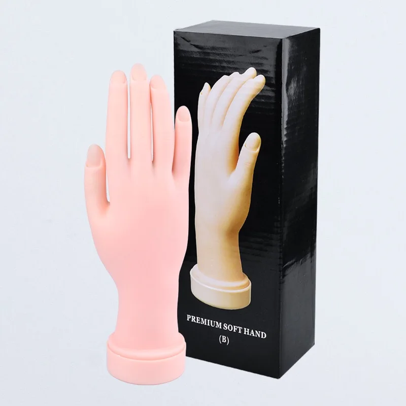 

1 Pc Model Flexible Movable False Hands Jointed Made Mannequin Equipment Rest Holder Training Silicone Practice Nail Hand, Picture