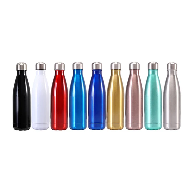 

2021 Hot Sale Thermos Food Grade Double Wall Vacuum Flask Insulated Stainless Steel Cola Shaped Thermos Water Bottle, Multiple colors