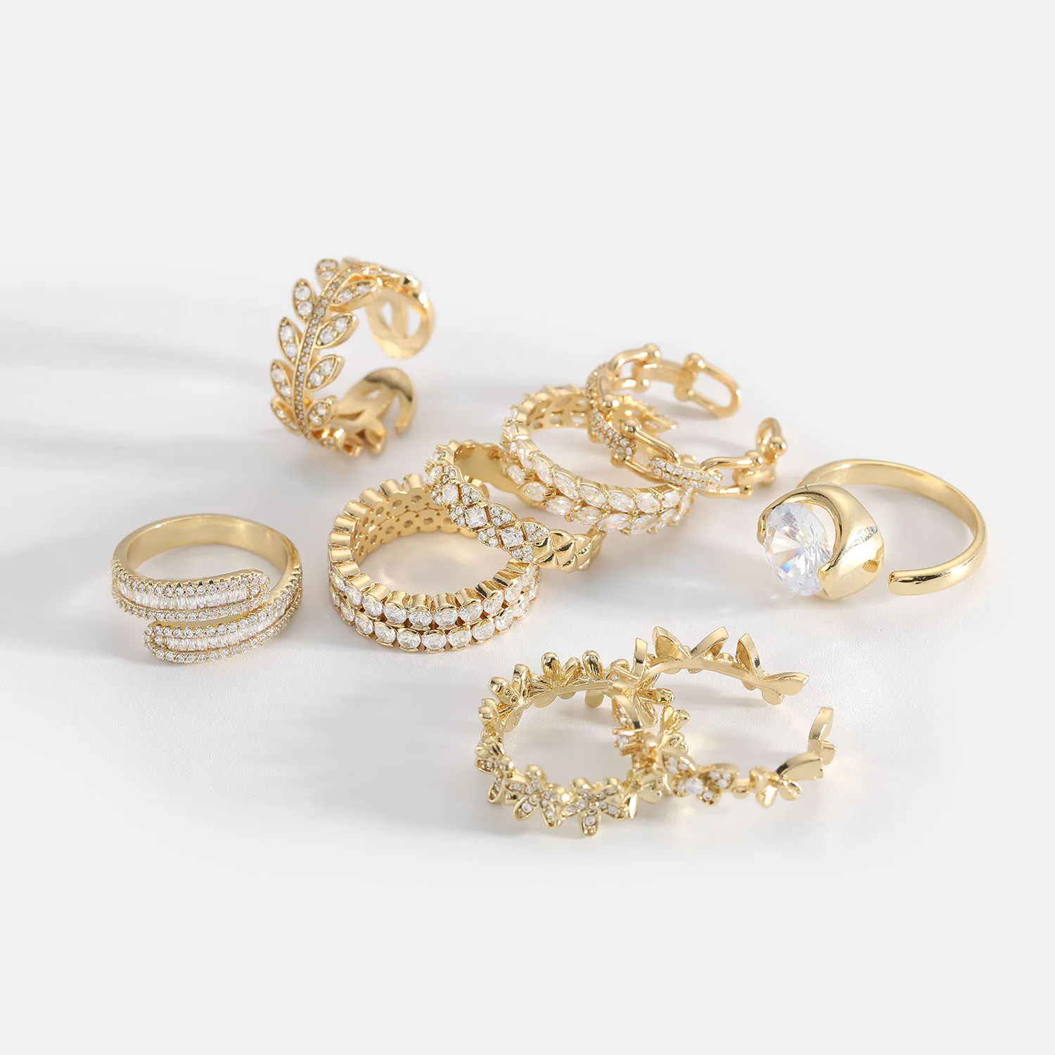 

Wholesale Luxury cheap fashion girls party gift open resizeable cubic zirconia diamond engagement wedding jewelry crystal ring