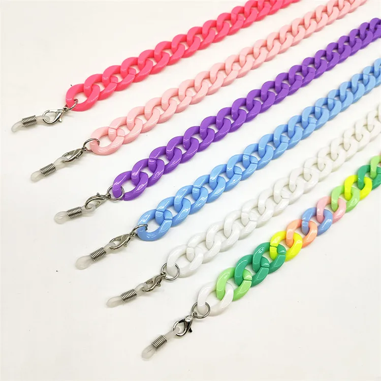 

Multicolor Acrylic Eyeglass Neck Hanging Anti Dropping Sunglasses Chain Mask Anti Losing Hanging Rope Hanging Chain Necklace, As shown