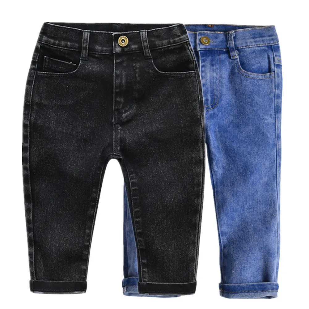 

2019 autumn and winter new children's clothing in the children's trousers cotton soft denim shrinking boy jeans, Blue,black