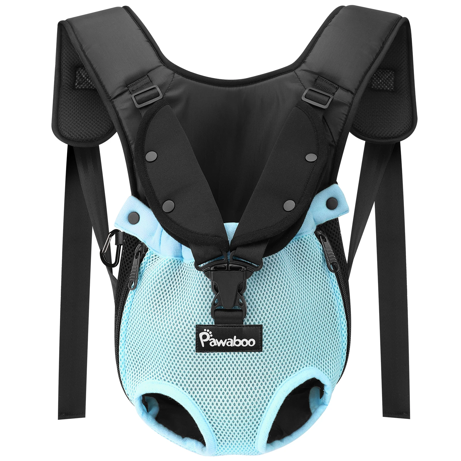 

Pawaboo Pet Carrier Backpack, Legs Out Design suitable for Safety and Portablity, Easy-Fit for Outdoor Sport for Dog Cat, Lake blue/marble purple