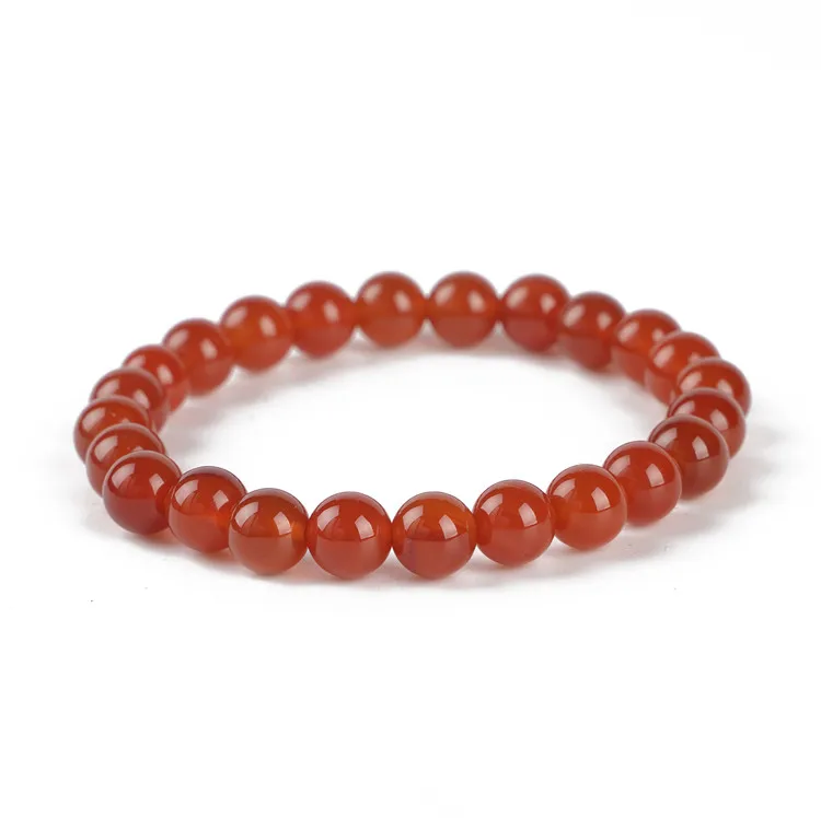 

supplier bracelets natural round bead precious stone bracelet carnelian agate, Red