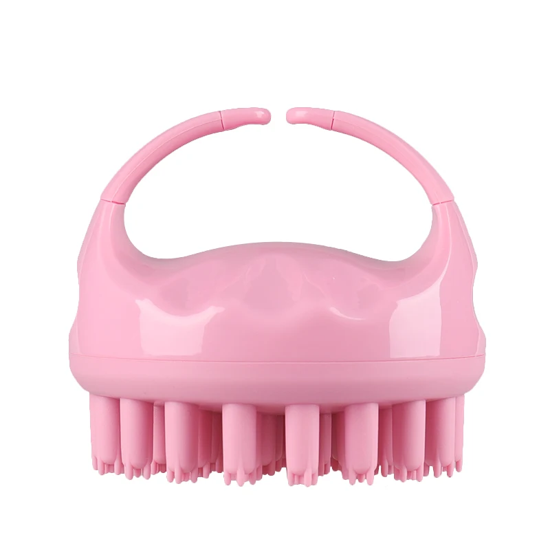 Hot Selling Light Pink and Light Blue Color Hair Brush Customized Silicone Scalp Massager Removing Dead Skin Cells Body MAssager