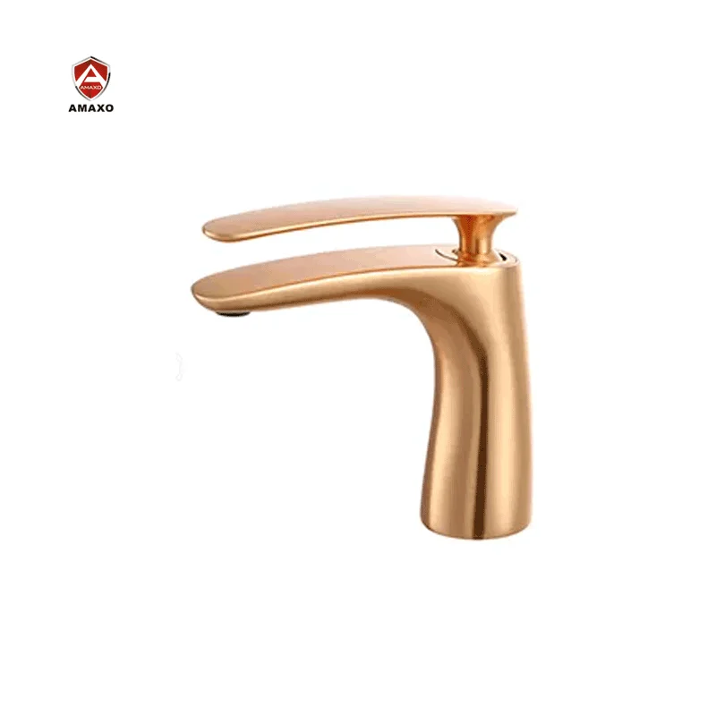 

On Sale Brushed Rose Gold Bathroom Faucet for Sink waterfall bathroom faucet Single Handle Basin Lavatory Vanity Mixer Tap