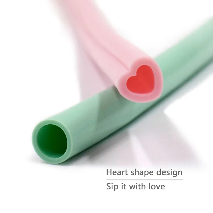 New Reusable Ecofriendly Food Grade Straw Cute Gift Straws Silicone