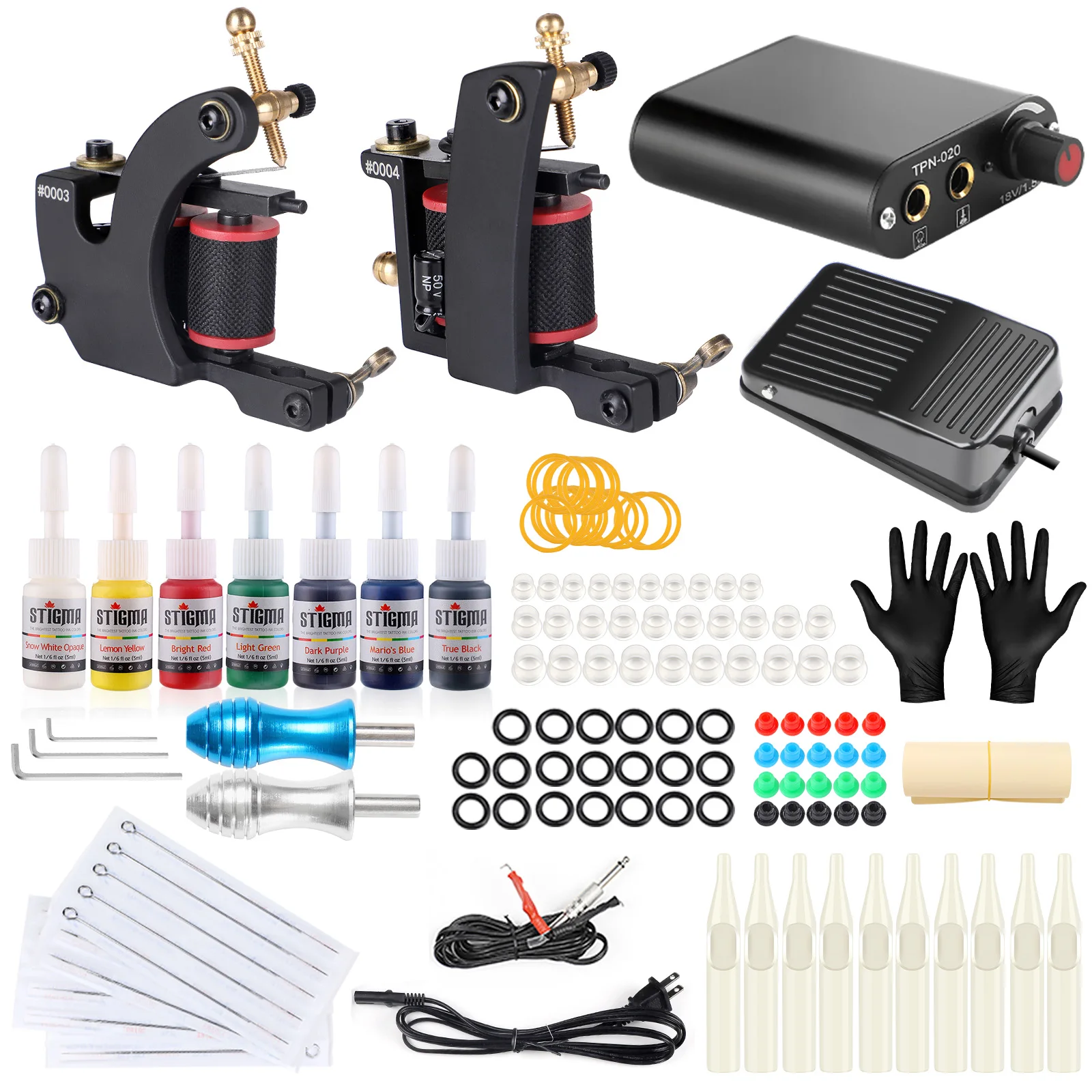 

Wholesale full kits 2 guns coil tattoo kit, Black