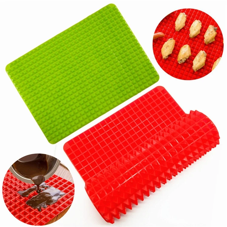 

Pyramid Pan silicone non-stick cooking mat silicone baking liner baking sheet, Red and green