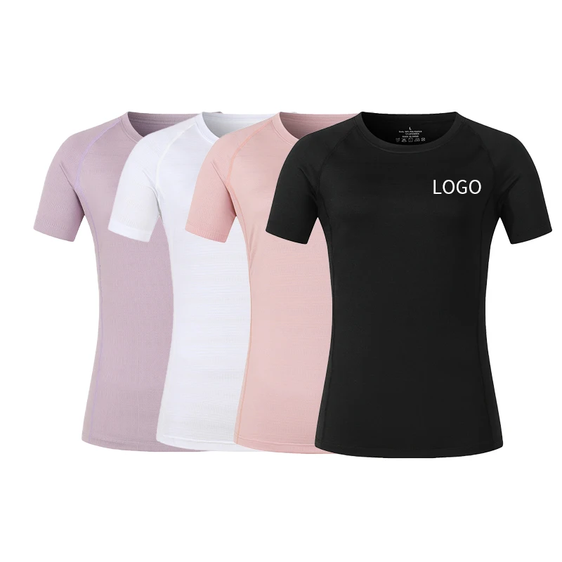 

Women's custom sports T-shirt yoga tops fitness women wicking tshirts