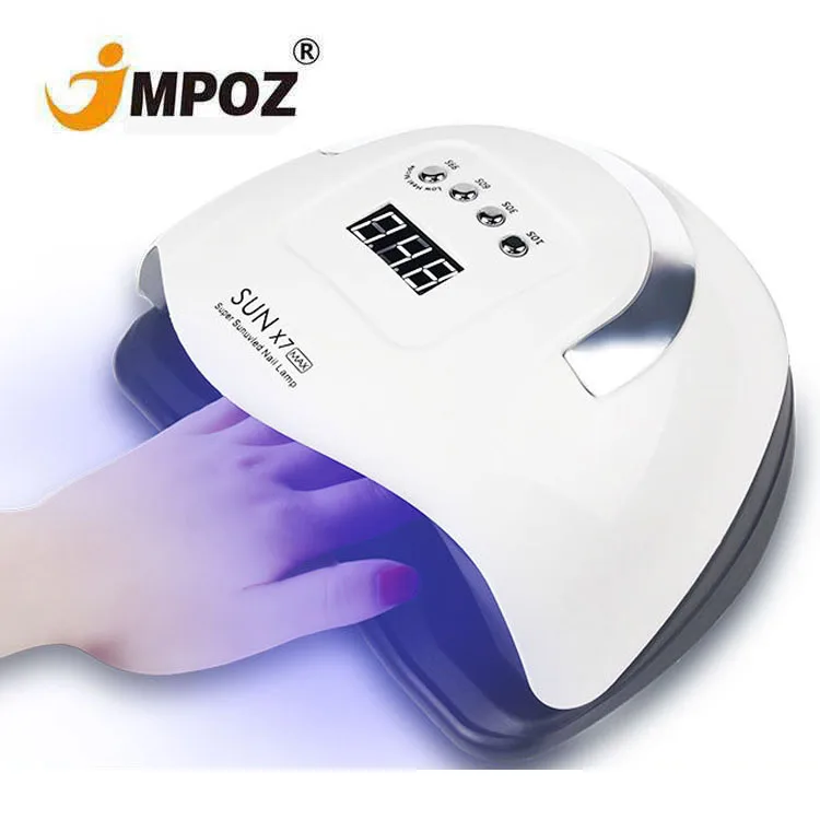 

2021 new arrive SUN X7 MAX 180W Double Hands portable Nail Dryer Lamps for Fast Drying Nail Polish Gel Cure UV LED Nail Lamp, White