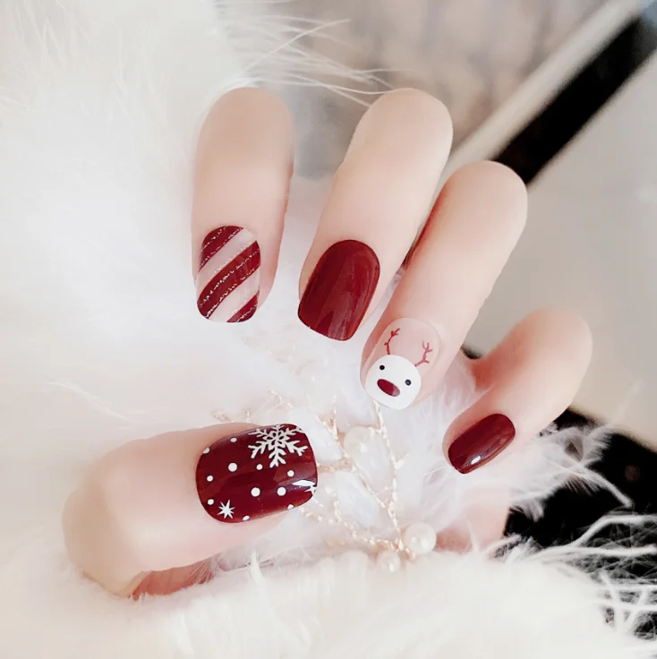 

Christmas press on nail square press on nails luxury