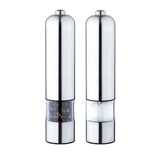 

Automatic Battery Operated Stainless Steel Spice Mills Electric Salt and Pepper Grinder with Light