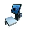 all in one 15inch cash register with 15kg Electronic receipt printing scale with built-in 58mm thermal Printer for supermarket