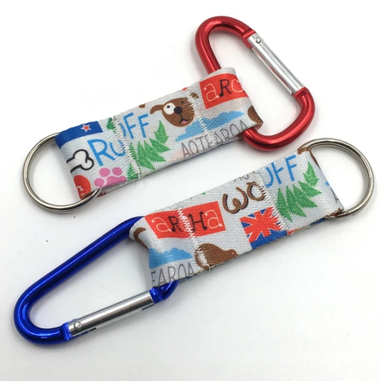 

CMYK printing carabiner lanyard strap key chain