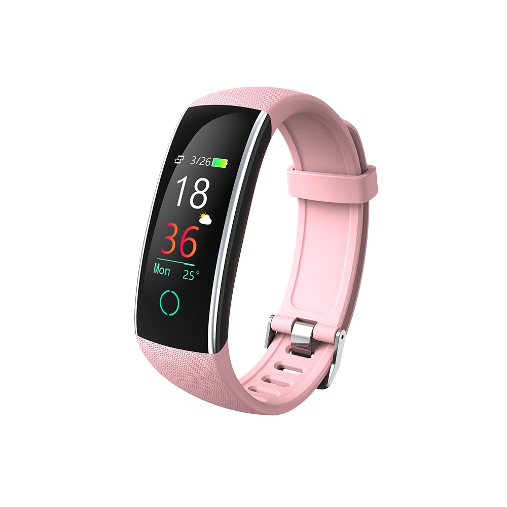 

curved screen tempered glass women wrist sport smartwatch IP68 heart rate tracker