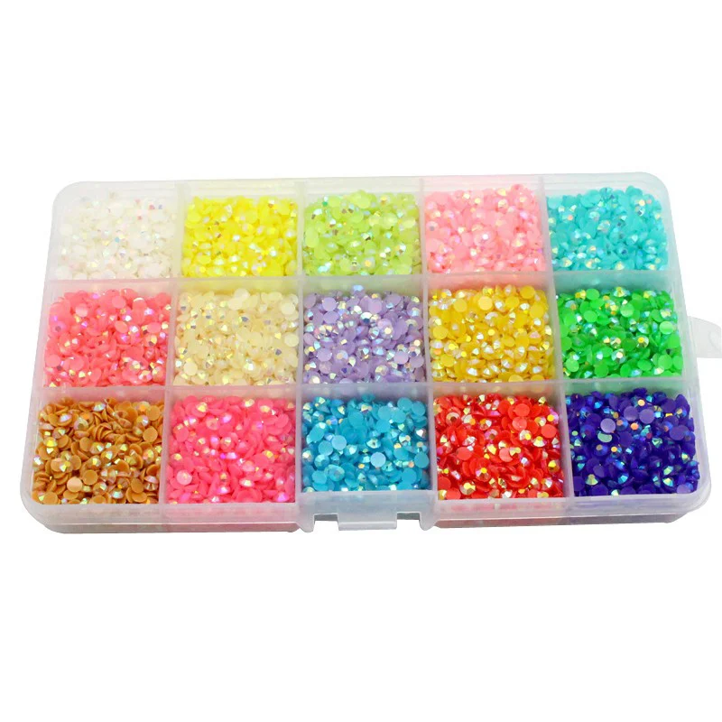 

15000pcs Mix Crystal Candy Stone Resin Flatback Rhinestone F1111, Multi-color optional