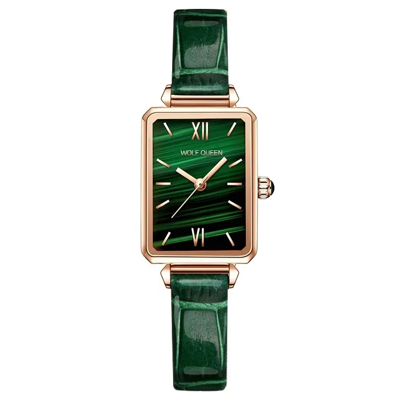 

New products Ladies Green dial watch Low MOQ Square women watches