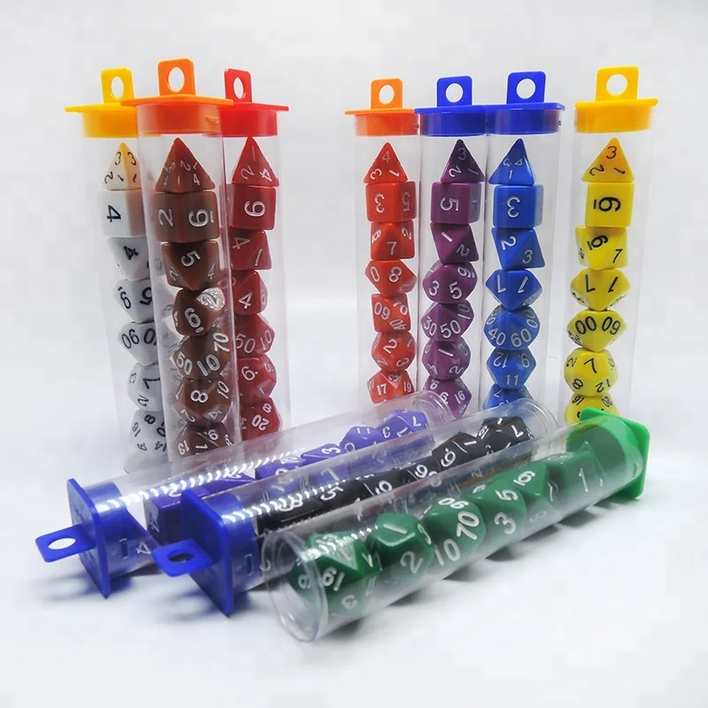 

High Quality Colored Polyhedral DND Dice Sets Monochromatic, Blue,purple,red,black,yellow,green,white